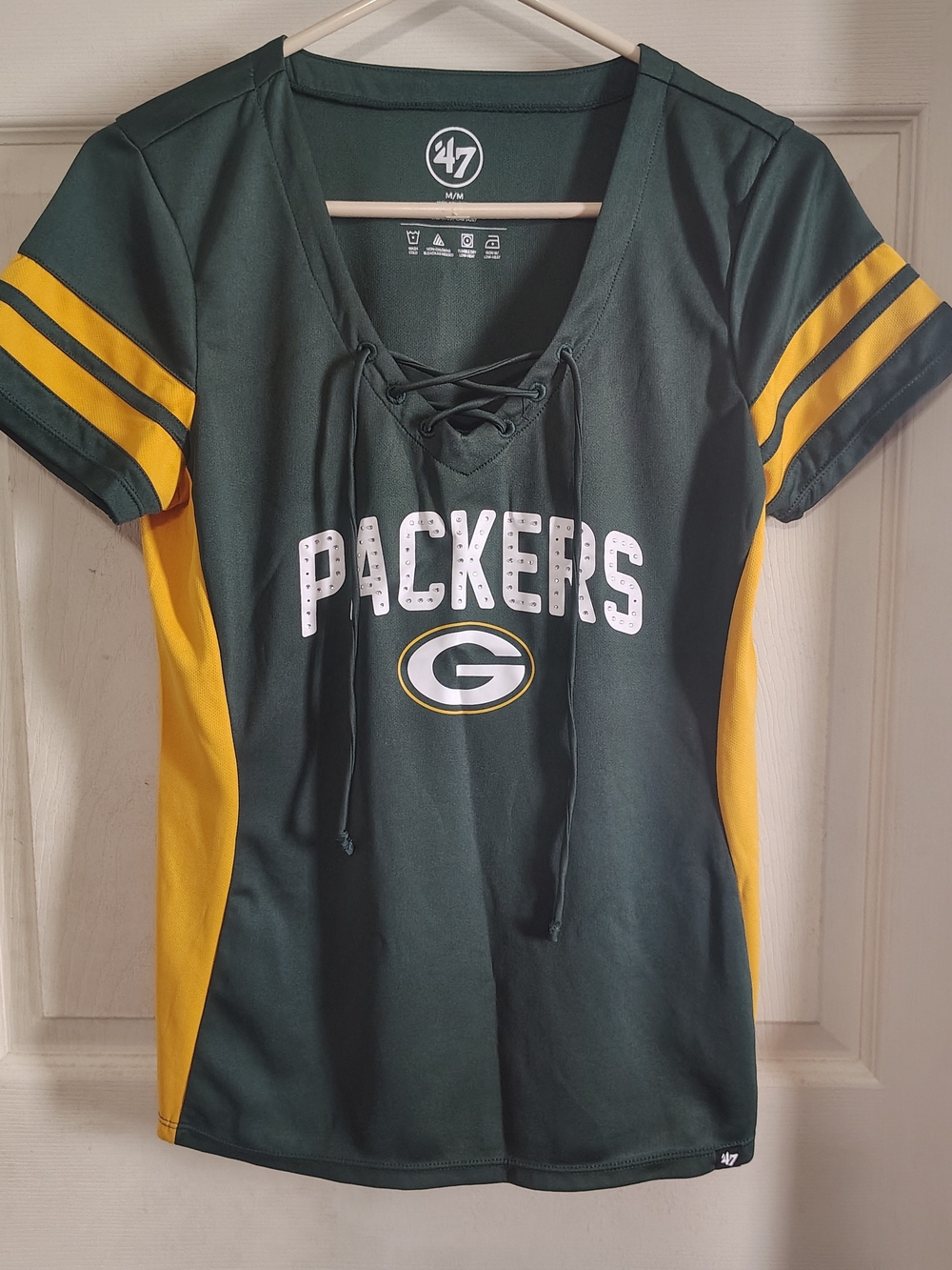 Y2K Green Bay Packers Stadium Shirt Women's Medium Jeweled/Bedazzled